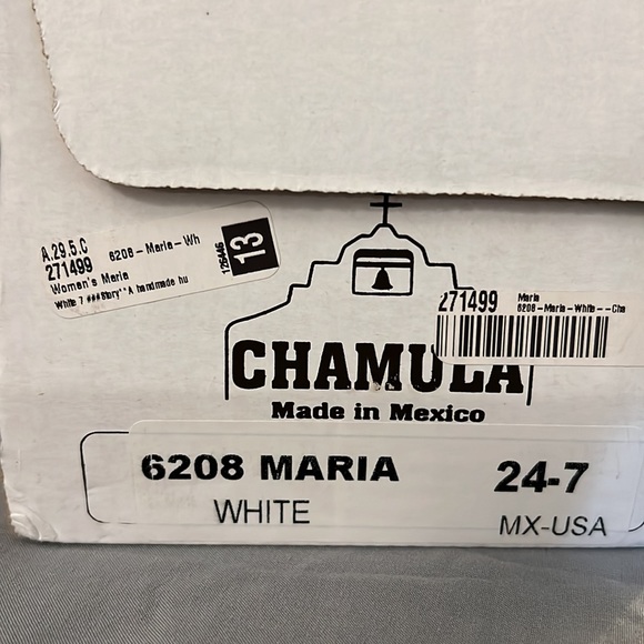 Chamula Maria sandals. Size 7. White - Picture 3 of 4